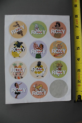 Roxy Surf Aloha Hawaii Hula Tiki OG V55B Vintage Surfing STICKER - Sheet of 11