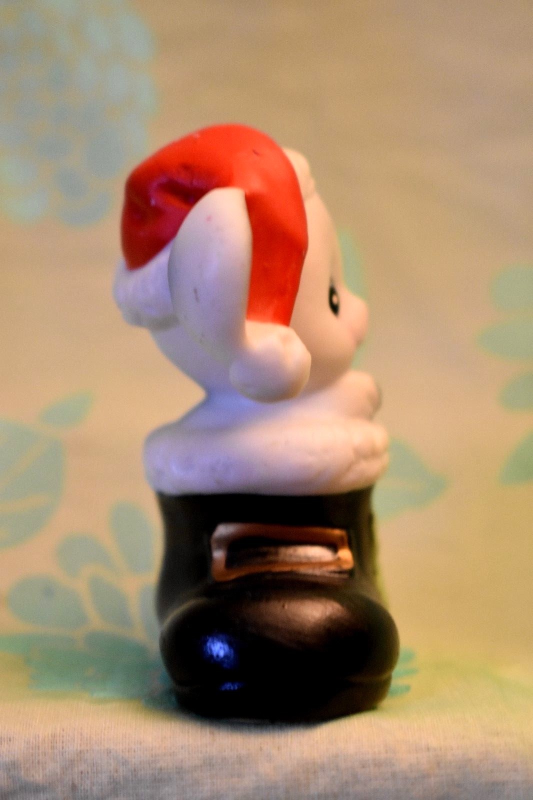 Homco Mouse in Boot figurine numbered Black white red green Christmas Home Inter