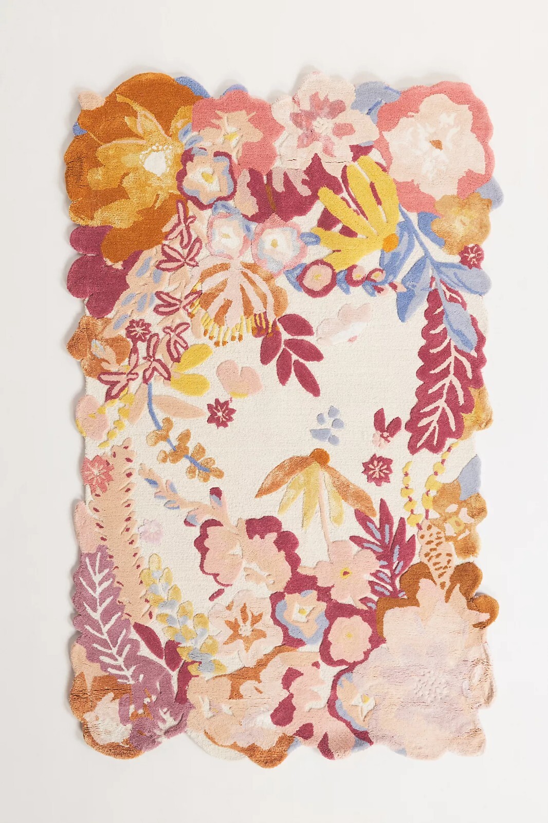 Jardin Floral Pink High & Low Pile Modern Hand-Tufted 100