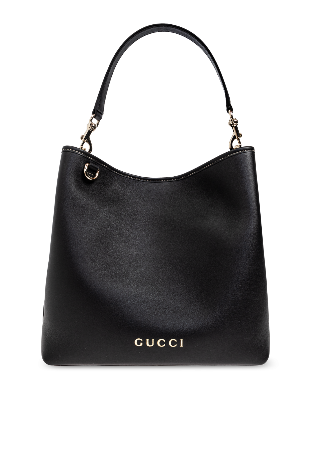 GUCCI GG Emblem Small Black Leather Top Handle Bag New And GUCCI GG Emblem Small Black Leather Top Handle Bag New And
