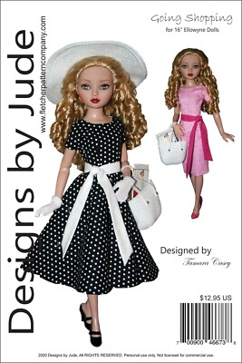 Going Shopping Doll Clothes Sewing Pattern for 16'' Ellowyne Wilde Tonner