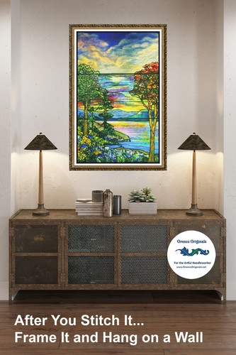 Magnolia Trees Iris Flowers Louis Comfort Tiffany Counted Cross Stitch Pattern