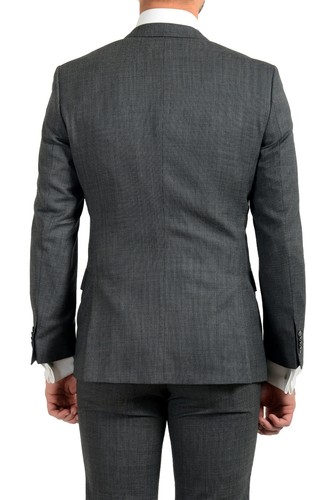 Pre-owned Hugo Boss "hutson5/gander3" Men's 100% Wool Slim Two Button Suit In Gray