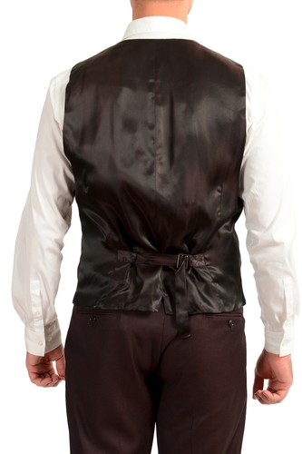 Pre-owned Dolce & Gabbana Men's Multi-color Silk Wool Plaid Three Piece Suit Us 44r It 54r In Purple/black