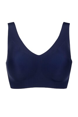 Sloggi Women's Bralette- ZERO Feel 2.0, Plain, 1 Pack, White, Navy, Small, Large