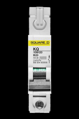 SQUARE D 20 AMP CURVE B 10kA MCB CIRCUIT BREAKER KQ 10B120