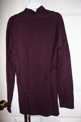 New Oh Baby by Motherhood maternity purple/plum w/cloth belt sweater Small 4-6