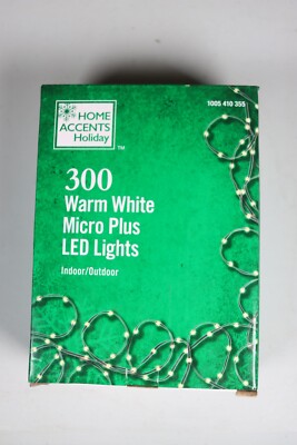 Home Accents Holiday 300 Warm White Micro Plus LED Lights Indoor/Outdoor-  NEW!!