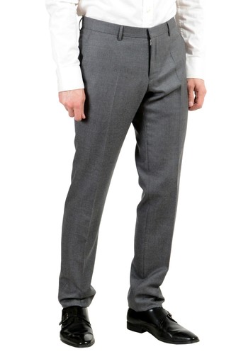 Pre-owned Hugo Boss "t-harvers2/glover1" Men's Silk Wool Gray Two Button Suit