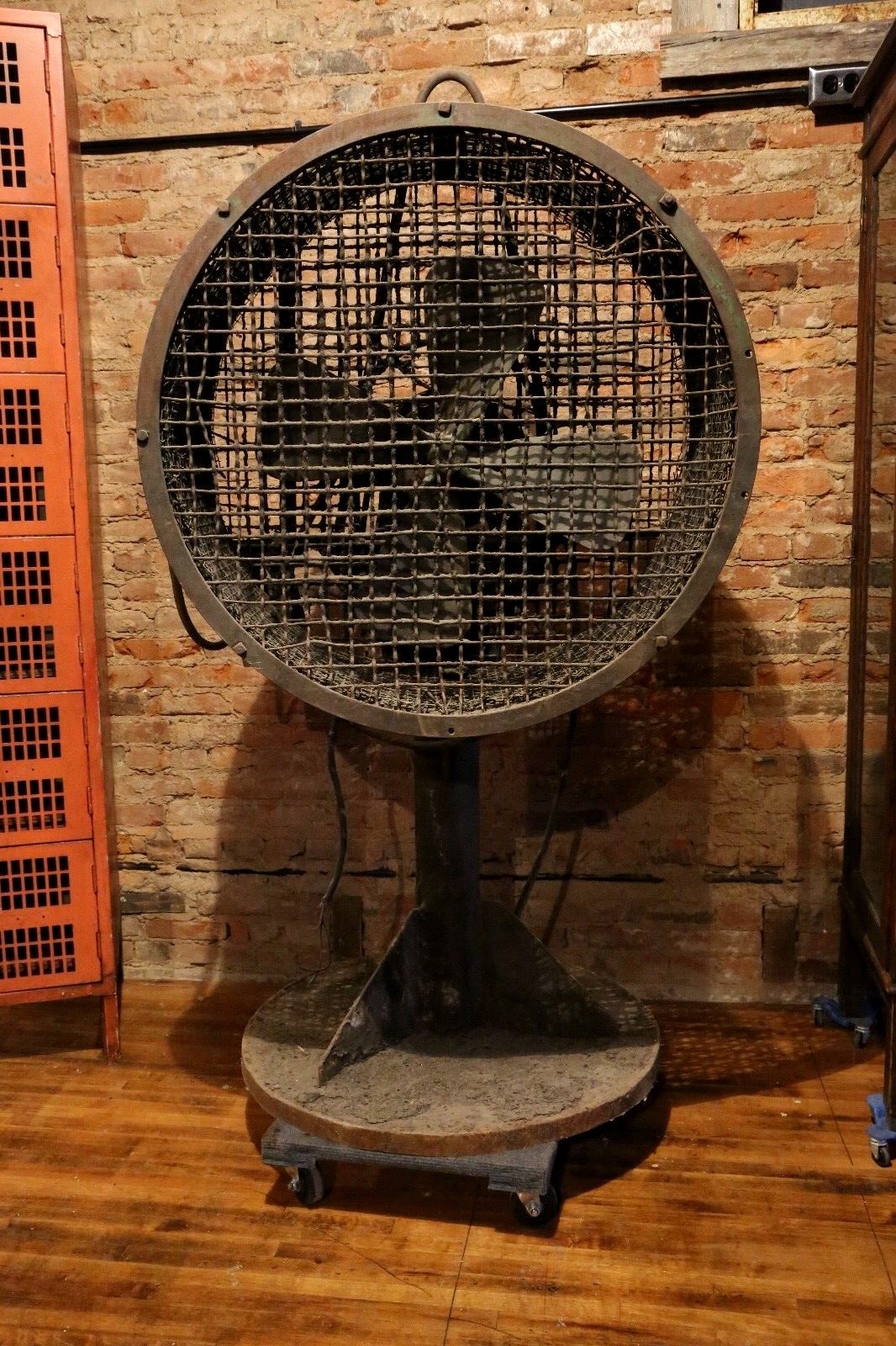 Antique General Electric Industrial Cage Floor Fan Huge 23