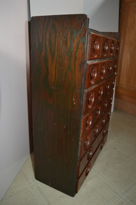 Vtg Wood Antique Spice Apothecary Cabinet Chest Folk Art General Store