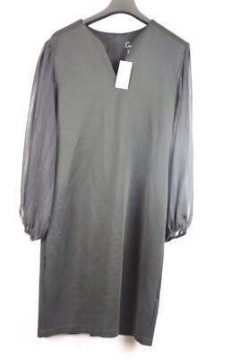 Connected Women s Petite Sheer-Sleeve Sheath Dre Black Size 14P