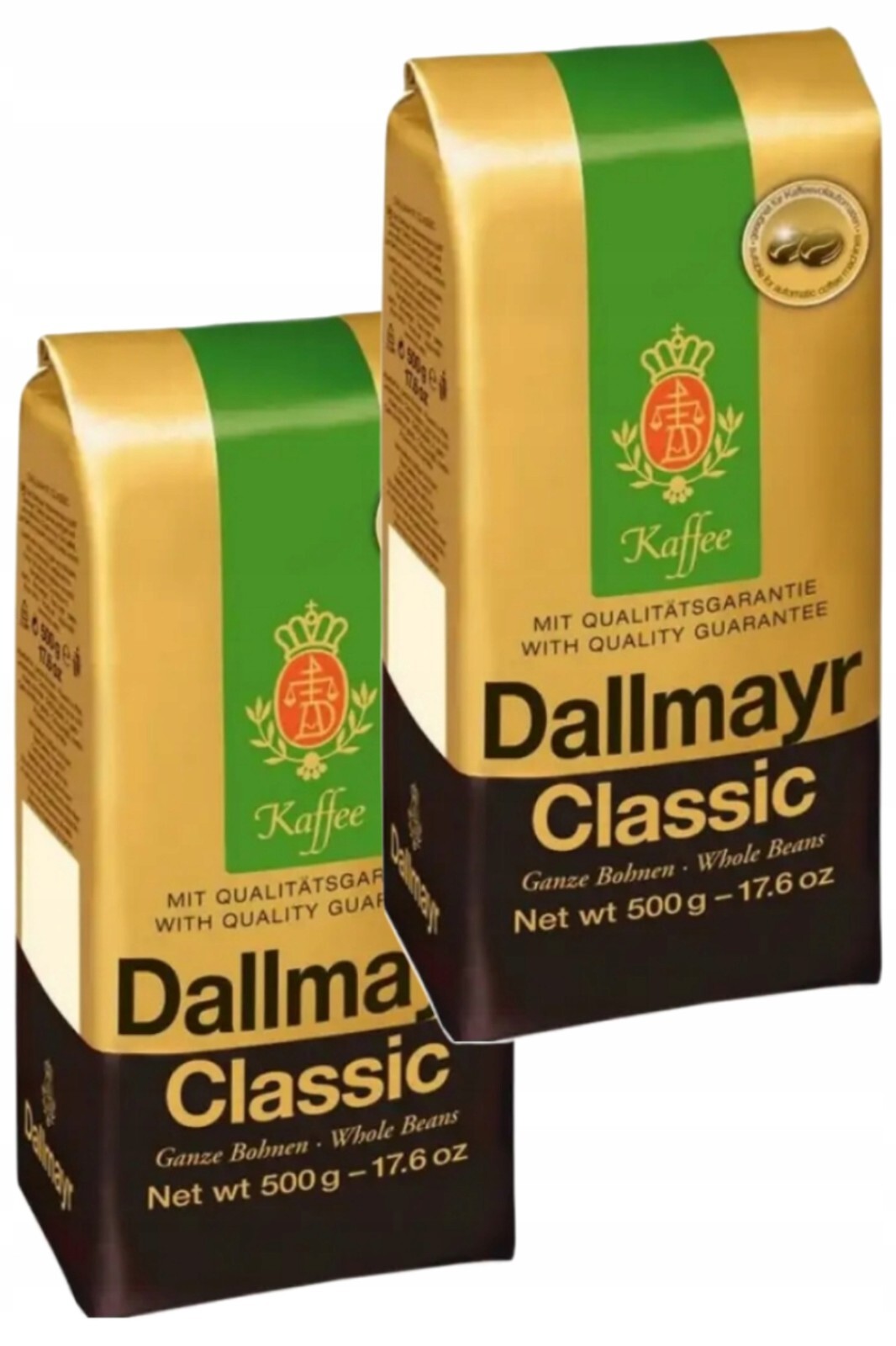 2 x Dallmayr CLASSIC - Coffee Beans Bag 2 x 500g / 17.6 oz