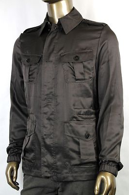 Pre-owned Gucci $1950 Authentic  Mens Silk Windbreak Jacket Blouse Brown 337454 2011