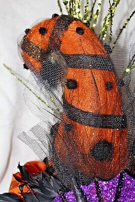 Halloween Witch's Hat Lighted Tabletop Decor Bat Spider Orange Black Purple 20