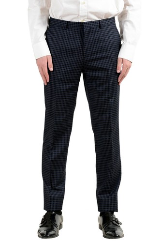 Pre-owned Hugo Boss "astian/hets" Men's Wool Plaid Two Button Suit In Multicolor