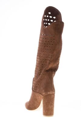 ANNA F ANNA F. DAMEN SCHUHE BRAUN SUEDE MADE IN ITALY STIEFEL MIT CUTOUTS ABSATZ 9,5 CM