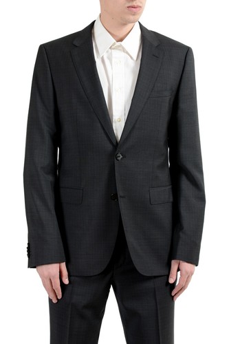 Pre-owned Hugo Boss "c-jeffery/c-simmons" Men's 100% Wool Two Button Suit Us 40l It 50l In Gray