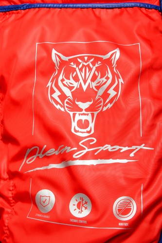 PLEIN SPORT PLEIN SPORT HERREN ROT MIT KAPUZE LOGO AUFDRUCK REISSVERSCHLUSS PARKAJACKE