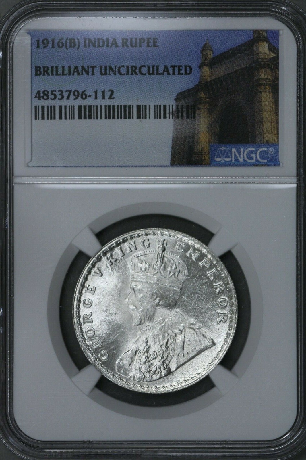 MS62 英領インド ルピー 銀貨 1901B NGC india rupee 1919 C British India Silver Rupee NGC MS62 Made of Melted
