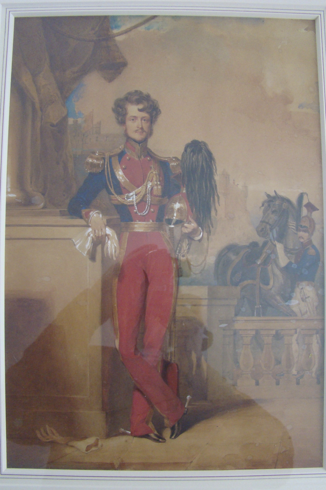 9th LANCER OFFICER WINDSOR FUNERAL GEORGE iV 1830 WATERCOLOUR