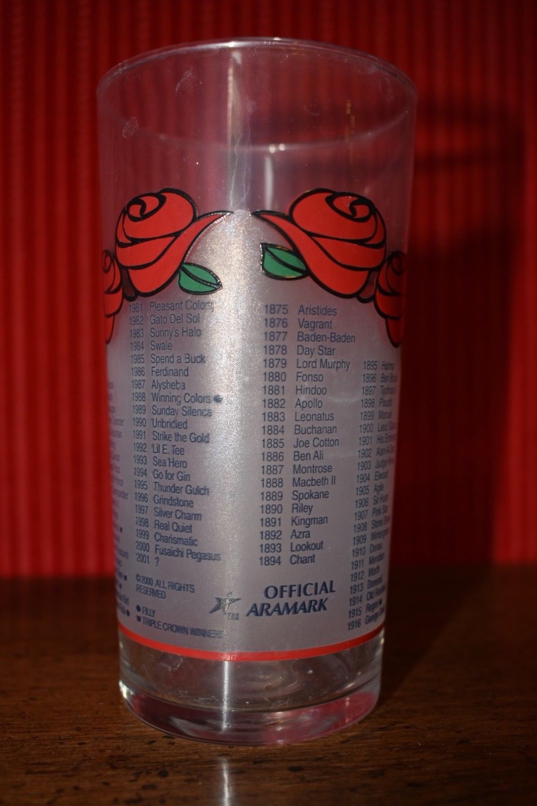 2001 OFFICIAL Kentucky KY Derby Mint Julep Glass Horse Racing Churchill Downs