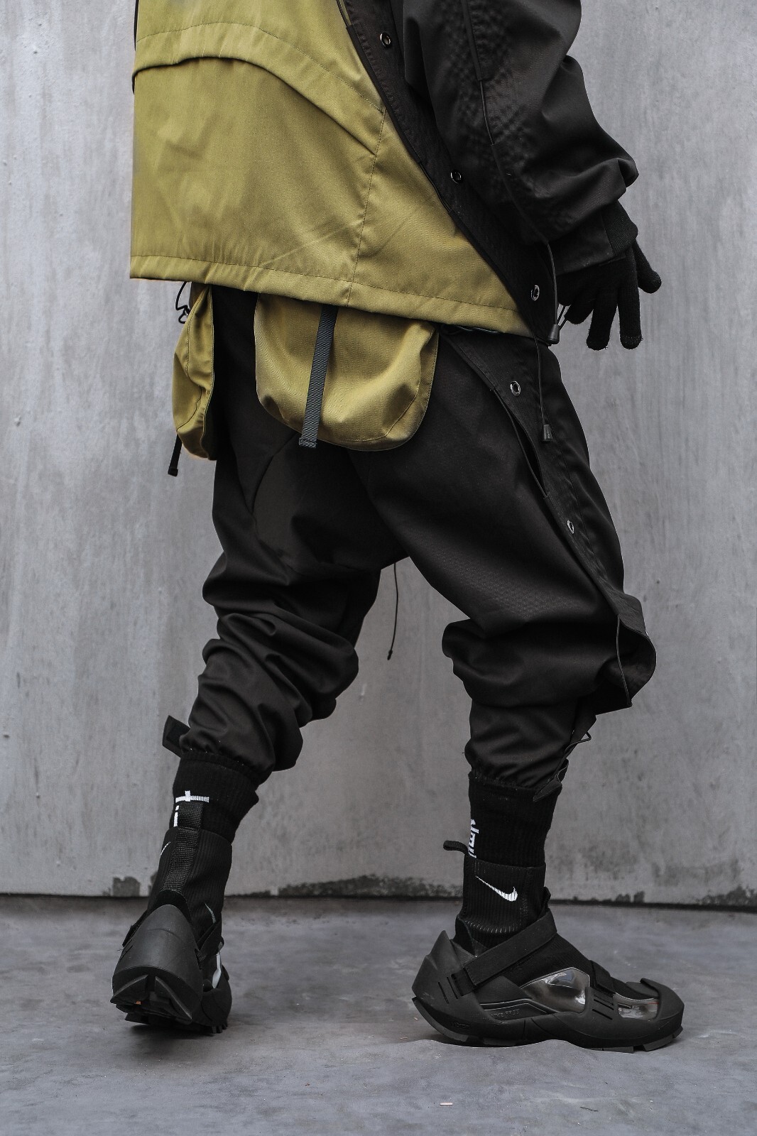 Niepce Black Techwear Pants Relaxed Fit Cyberpunk Streetwear Fashion Trousers