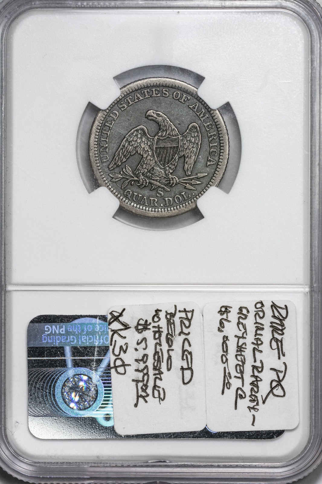 1861-S Seated Liberty Quarter NGC XF45 Rare PQ Original Greysheet @ $6000
