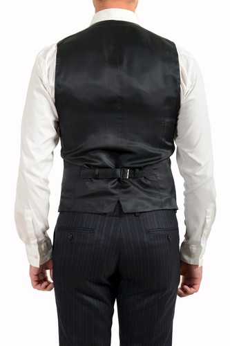 DOLCE & GABBANA DOLCE & GABBANA MEN'S "MARTINI" 100% WOOL STRIPED TWO BUTTON THREE PIECE SUIT