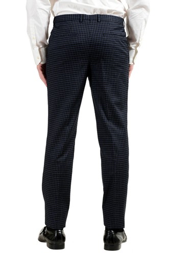 Pre-owned Hugo Boss "astian/hets" Men's Wool Plaid Two Button Suit In Multicolor