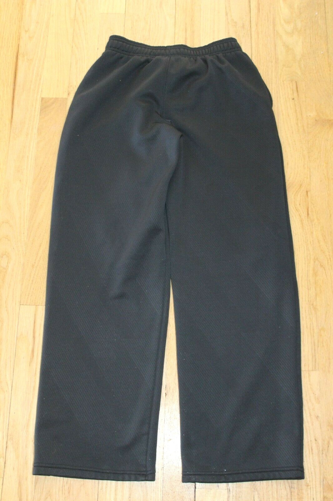Under Armour Boys Youth Large YLG Black Sweat Pants Red UA Logo Loose Fit
