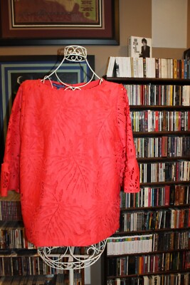 RSVP by Talbots Coral to Shirt w Cut Outs Ladies PXL Petite XL NWT  $129   (b99)