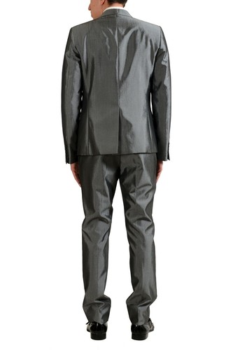 Pre-owned Just Cavalli Men's Wool Silver Two Button Suit Us 38 It 48