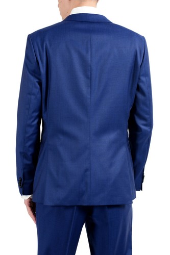 Pre-owned Hugo Boss "nestro3/byte1" Men's 100% Wool Blue Two Button Suit
