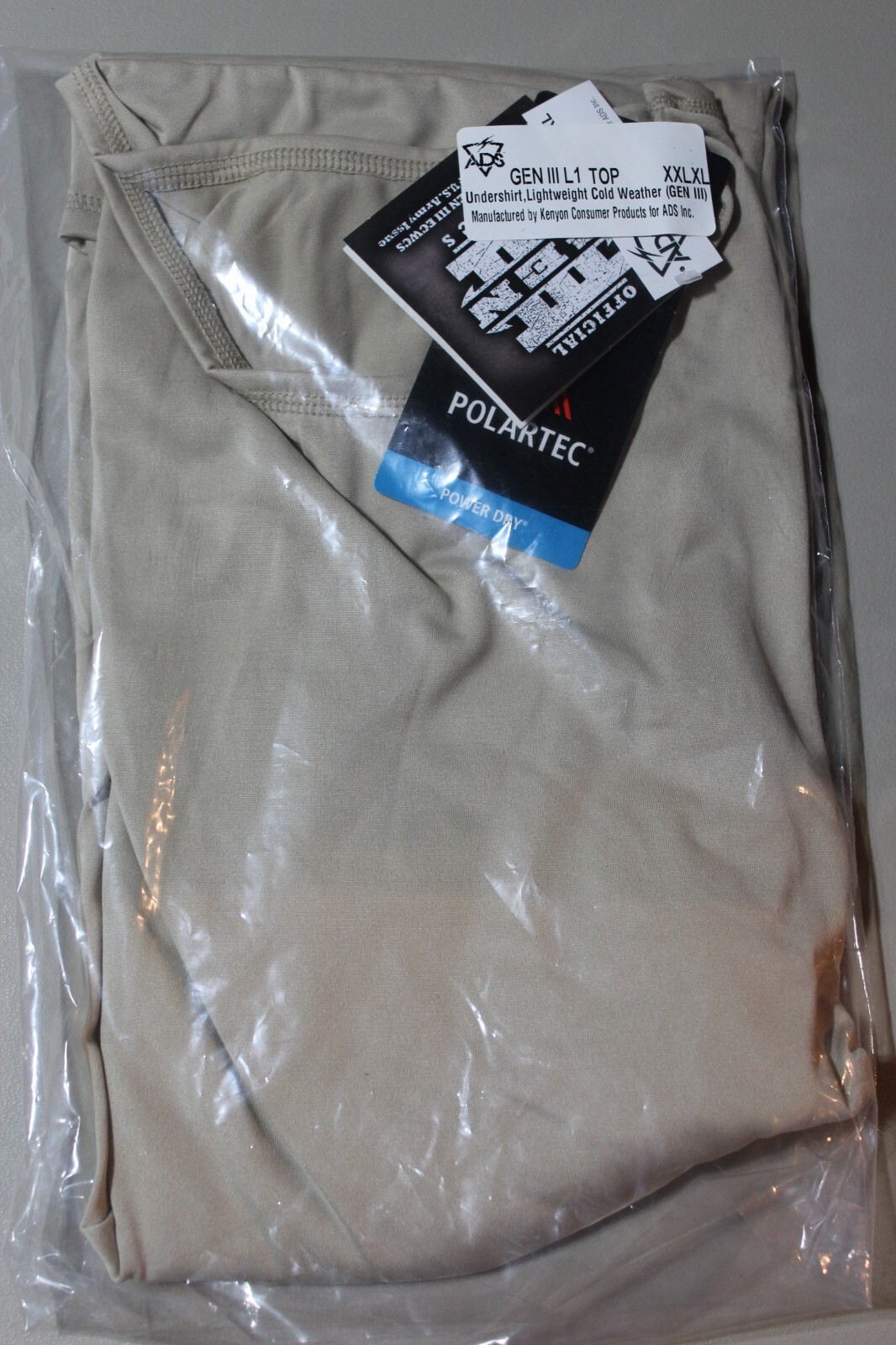 NEW WITH TAGS, POLARTEC POWER DRY GEN III L1 TOP XX LARGE