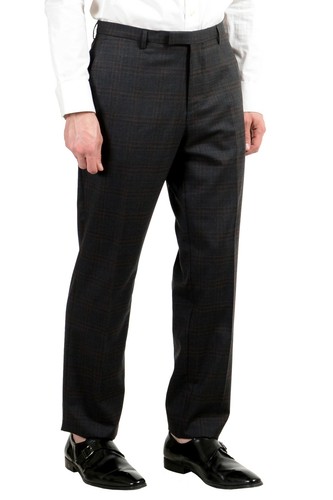 Pre-owned Hugo Boss "johnstons3/lenon1" Men's 100% Wool Plaid Two Button Suit In Multicolor