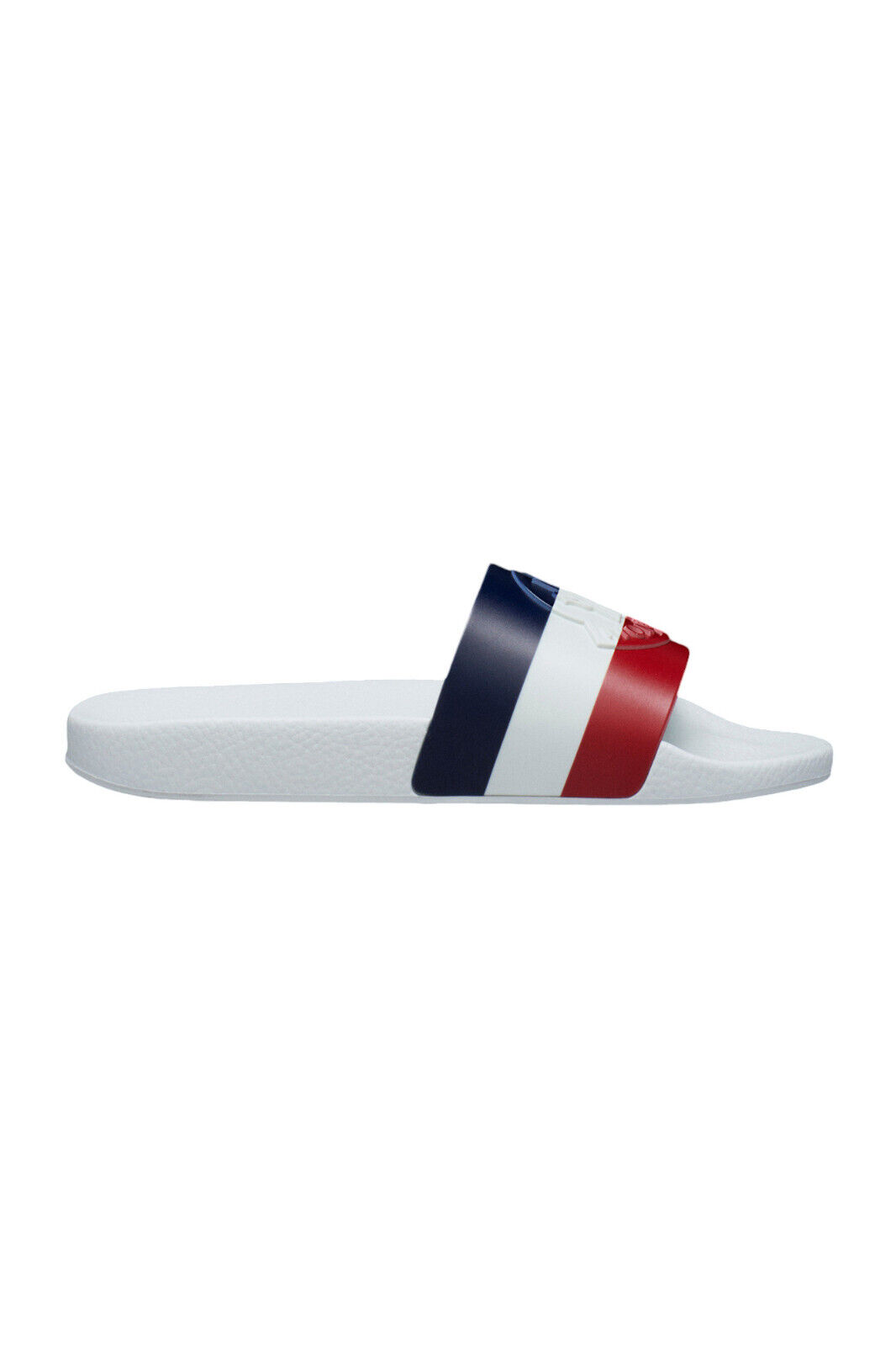 Authentic Men's Moncler White Rubber Basile Logo Slides Authentic Men's Moncler White Rubber Basile Logo Slides