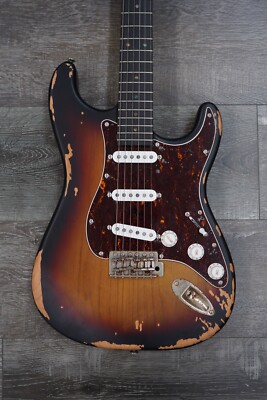 AIO S3 Electric Guitar - Relic 3-Tone Sunburst (Ebony Fingerboard)