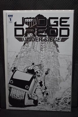Judge Dredd Under Siege #1 Max Dunbar Sketch RI-A Variant IDW 2018 Mega City 9.6