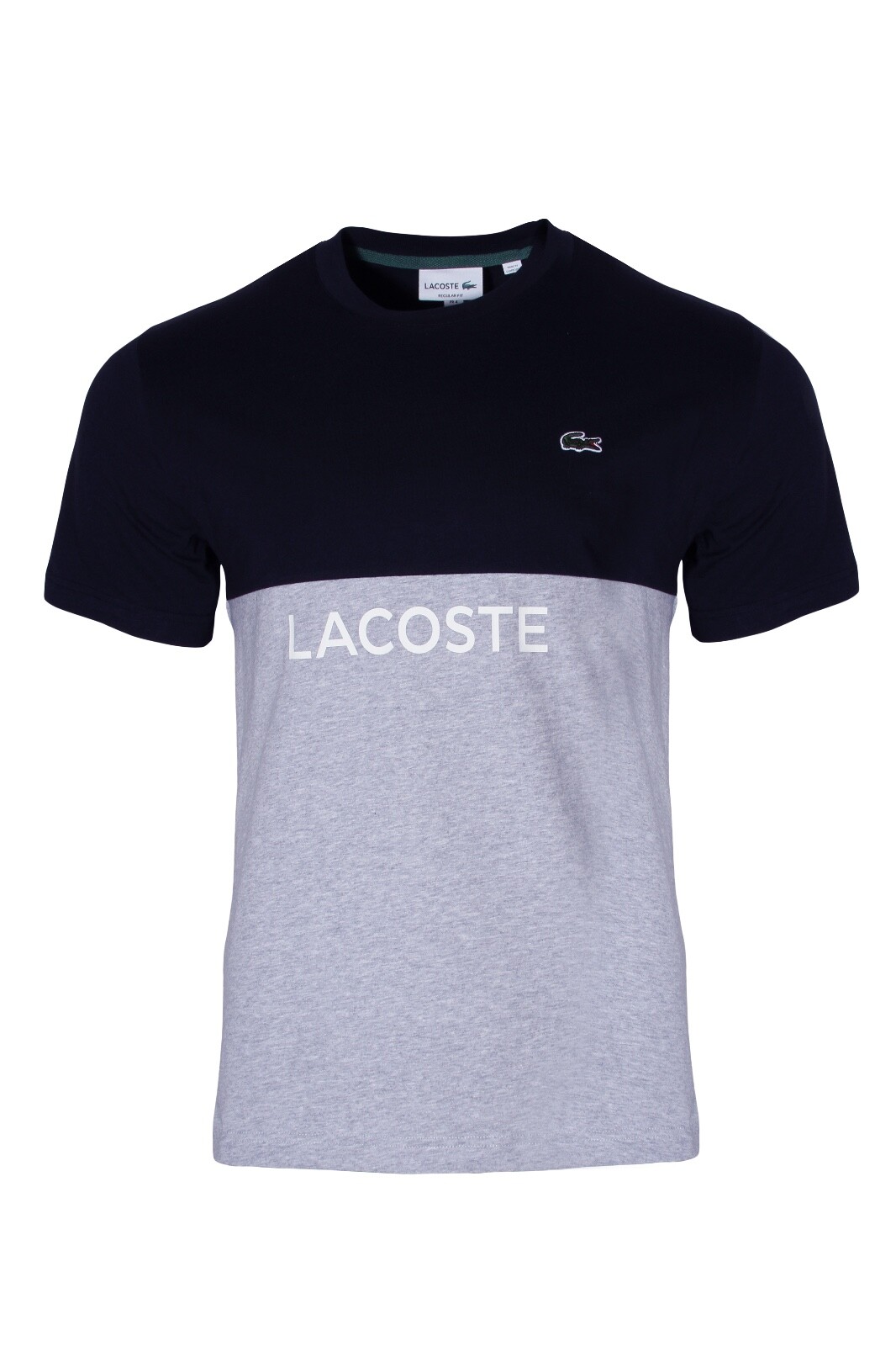 Мужская футболка стандартного кроя Lacoste темно-синего и серого цветов TH8372 51 E6A