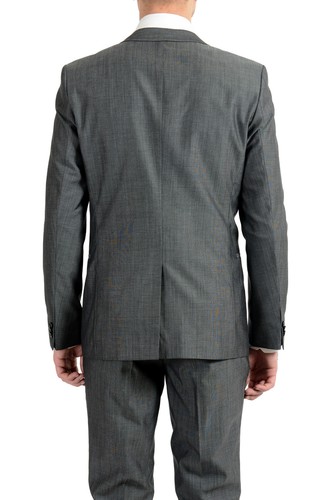 Pre-owned Hugo Boss "arti/hesten182" Men's Extra Slim Fit Wool Gray One Button Suit