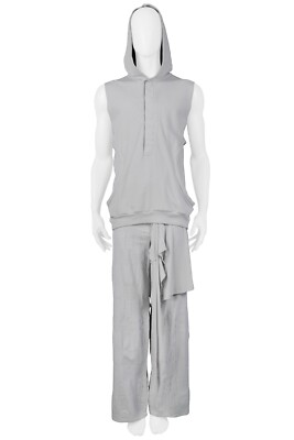 VINTAGE RAF SIMONS GREY SLEEVELESS HOODIE 2005