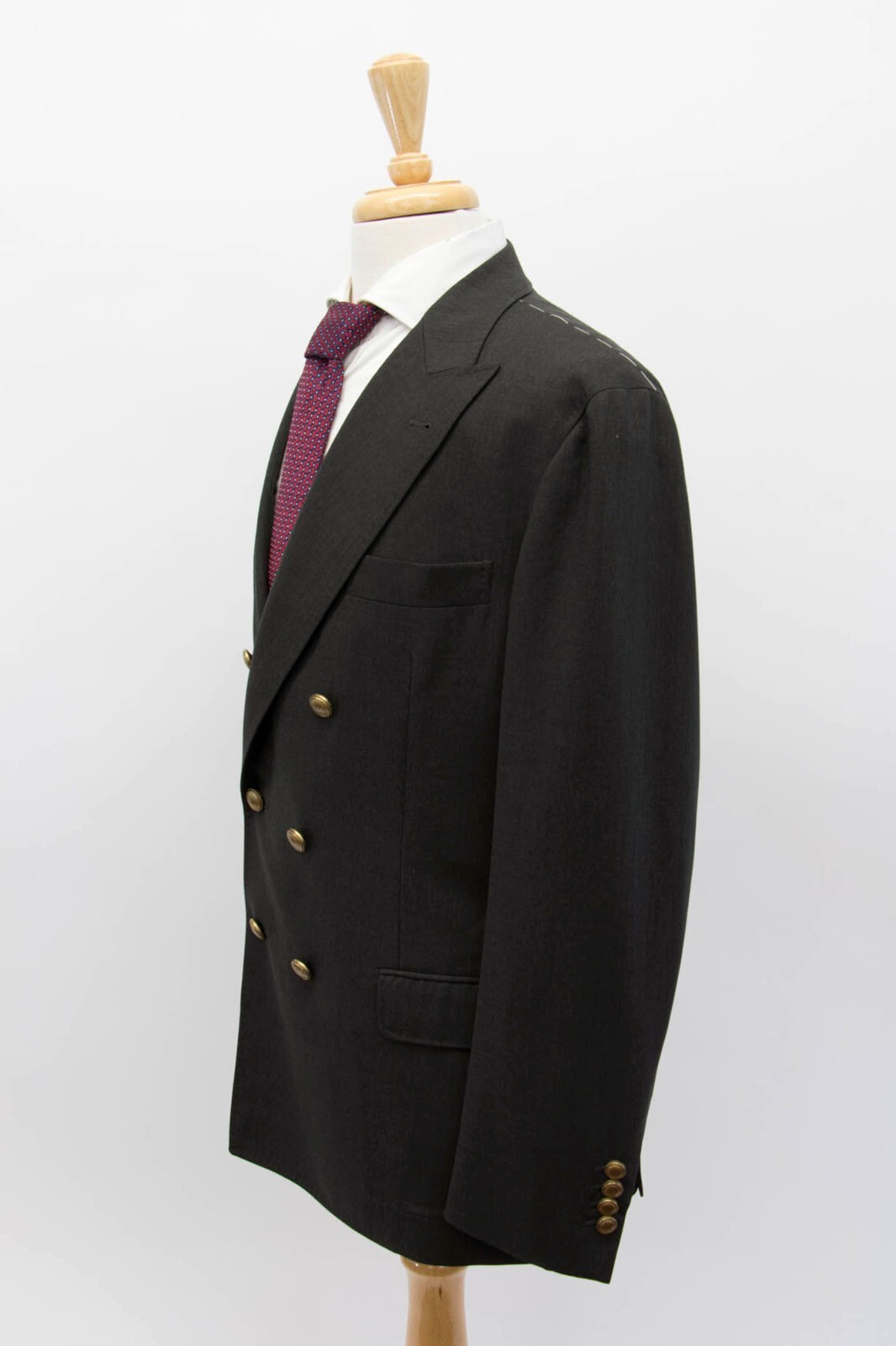 Pre-owned Brunello Cucinelli Nwt$3880  Men 100% Vwool Sport Coat W/logo Buttons50/40us A242 In Gray