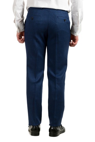Pre-owned Hugo Boss Men's "johnstons5/lenon1" Regular Fit 100% Wool Blue Two Button Suit
