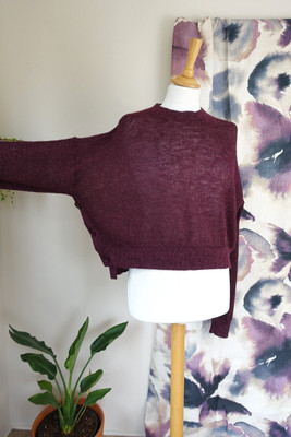 BNWT ACNE STUDIOS Ryssa burgundy Alpaca side button jumper size M