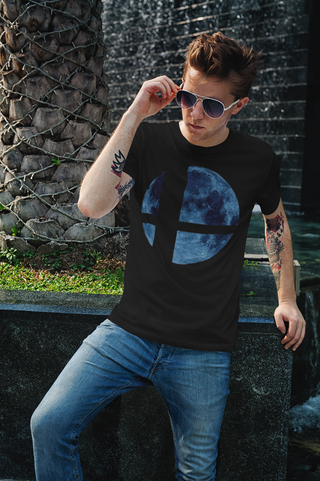 Super Smash Bros. Moon T-Shirt Unisex Adult Funny Sizes Cotton Fighting Game New