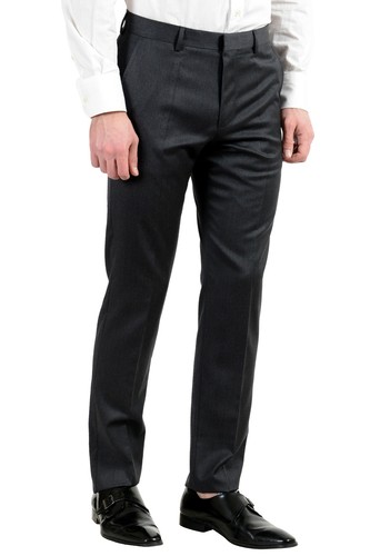 Pre-owned Hugo Boss "aeron1/hamen1" Men's 100% Wool Gray Two Button Suit