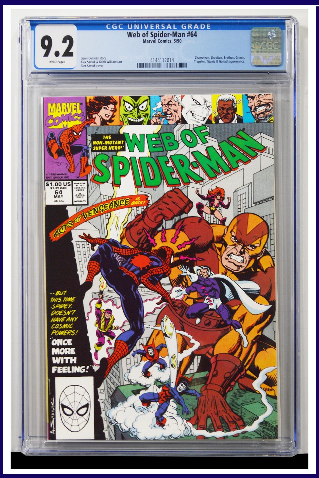 Web Of Spider-Man #64 CGC Graded 9.2 Marvel May 1990 White
