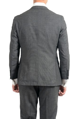 Pre-owned Hugo Boss "novan6/ben2" Men's 100% Wool Slim Gray Two Button Suit