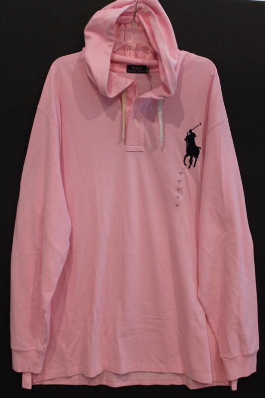 pink polo hoodie mens